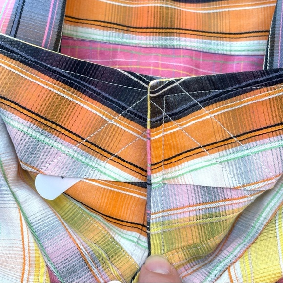 Bugatchi Uomo Men's Embroidered Flip Cuff Colorful Plaid Button Up Shirt XL - Picture 15 of 15